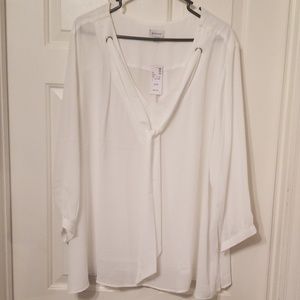 Plus Size - White  Blouse